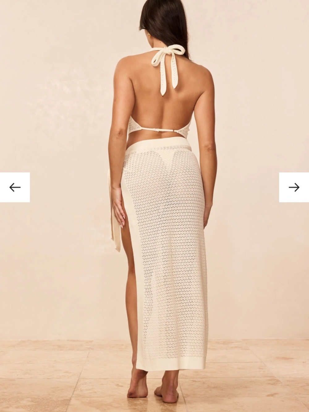Monday Swimwear IVORY LACE CROCHET sarong and top set - Picture 4 of 6